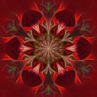 güzel fractal çiçek mor, Bordo ve kırmızı. bilgisayar gen