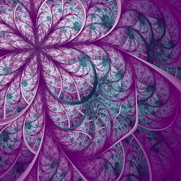 Beautiful fractal flower in vinous and gray. Computer generated — Stock Photo, Image