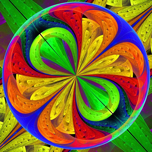 Mehrfarbiges Fraktalmuster als Lupe. Computer-Gener — Stockfoto