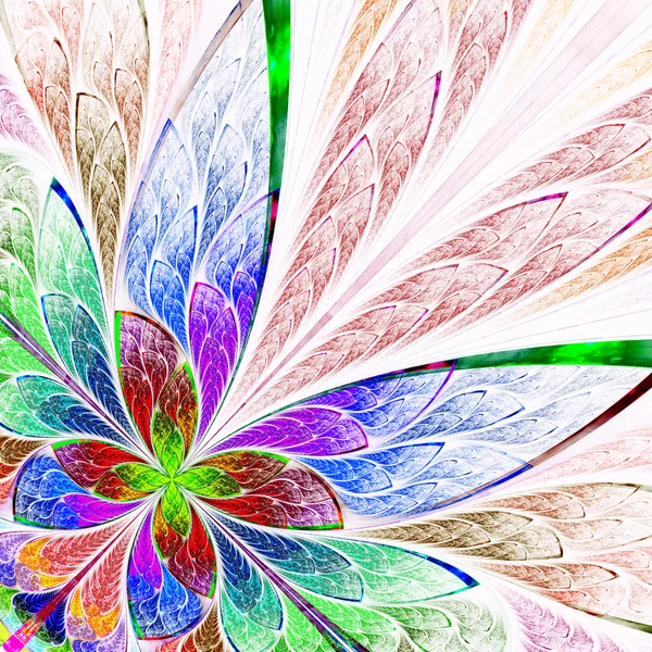 Többszínű szép fraktál virág. számítógéppel generált grafika — Stock Fotó