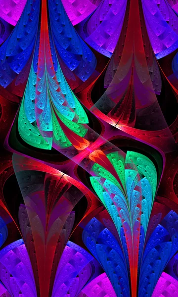 Modèle fractal multicolore. Graphiques générés par ordinateur . — Photo