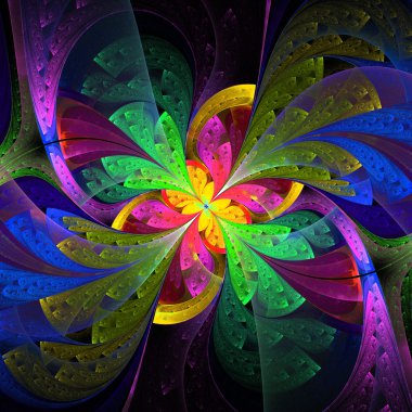 çok renkli güzel fractal çiçek. oluşturulan bilgisayar grafikleri