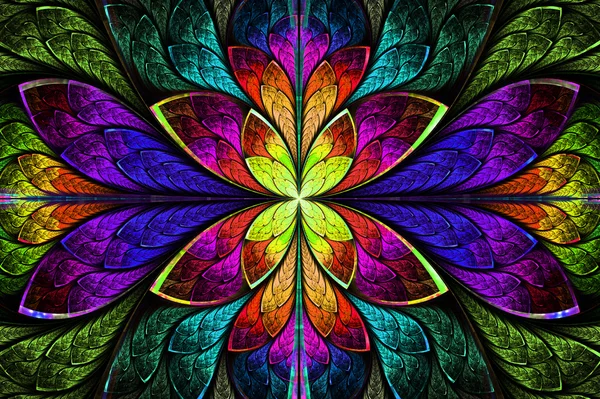 Multicolor beautiful fractal pattern. Computer generated graphic — Stock Photo, Image