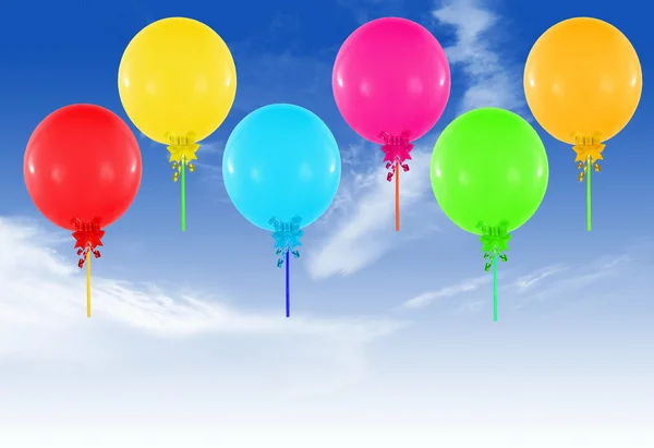 Colorful balloons on blue sky — Stock Photo, Image