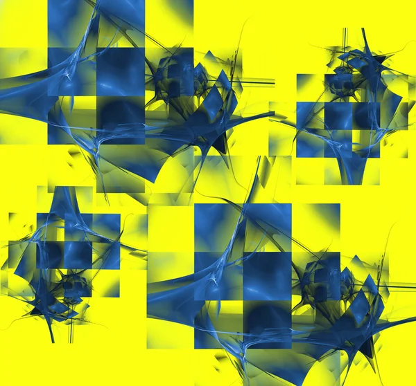 Желтый и синий фон в элегантном стиле. Компьютер генерируется — стоковое фото
