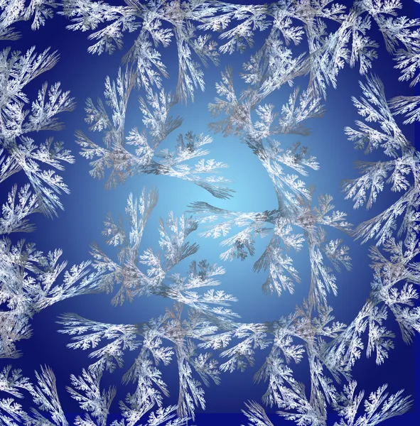 Blauwe achtergrond in Kerstmis stijl gemaakt met fractal ontwerp — Stockfoto