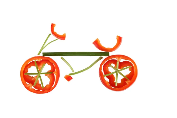 Alimentación saludable. Bicicleta hecha de verduras . — Foto de Stock