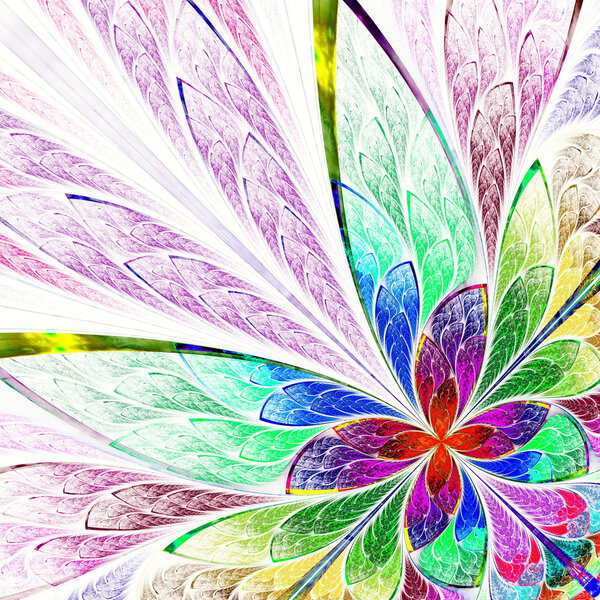 Многоцветный красивый фрактальный цветок. Компьютерная графика
.