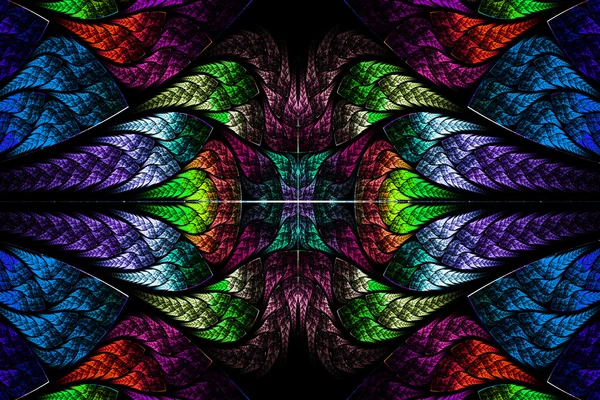 Multicolor vacker fraktal blomma. datorgenererad grafik. — Stockfoto