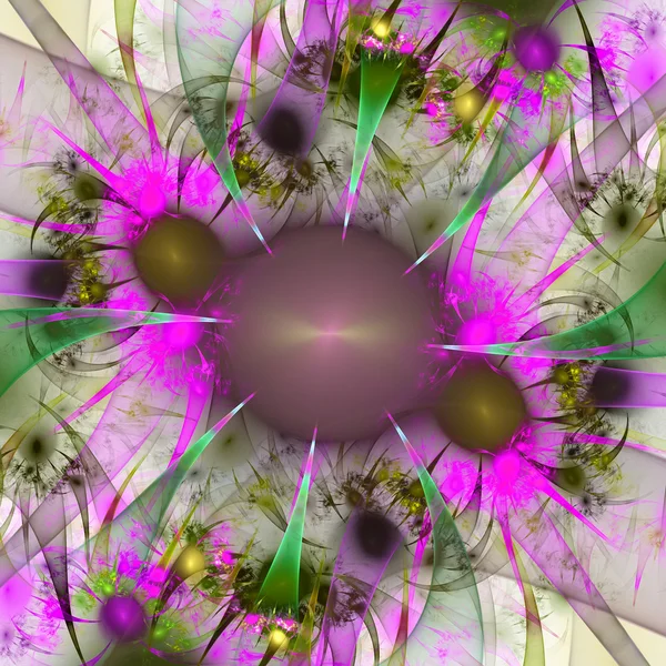 Çok renkli güzel fractal çiçek. oluşturulan bilgisayar grafikleri. — Stok fotoğraf
