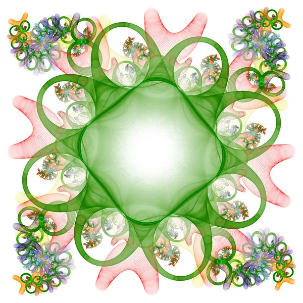 Çok renkli güzel fractal çiçek. oluşturulan bilgisayar grafikleri. — Stok fotoğraf