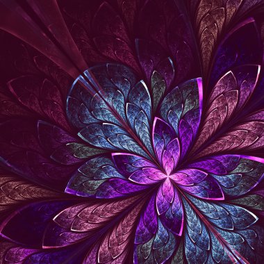 mavi ve mor çiçek güzel fractal.