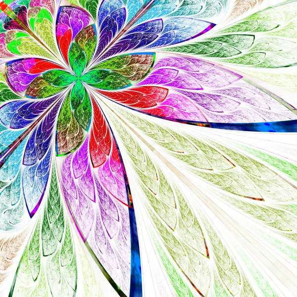 Багатобарвна красива фрактальна квітка. Комп'ютерна графіка — стокове фото
