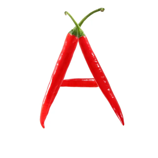 Picture of the word love written with red chili peppers — Stock Photo, Image