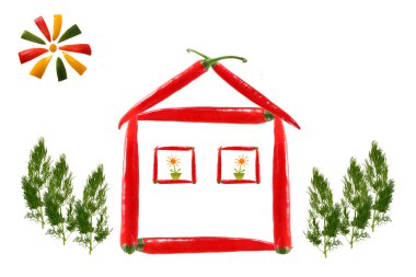 sağlıklı beslenme. yapılmış ev?? sebze ve biber biber.