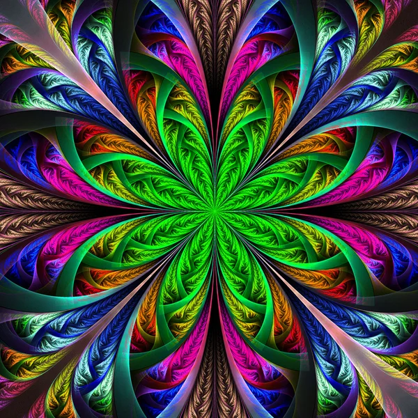 Beautiful multicolor fractal flower. Computer generated graphics — Stock Photo, Image