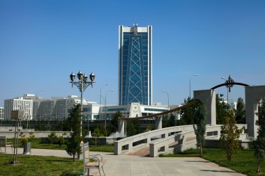 yeni binada görüntüleyin. Ashkhabad. Türkmenistan.