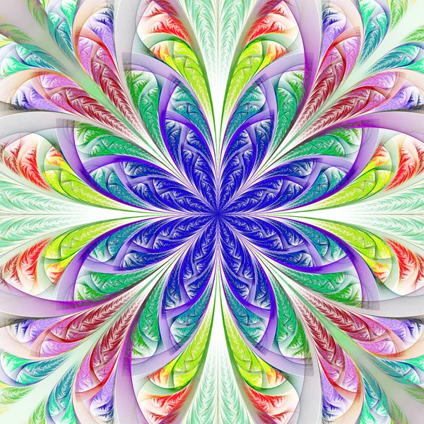 Hermosa flor fractal multicolor. Gráficos generados — Foto de Stock