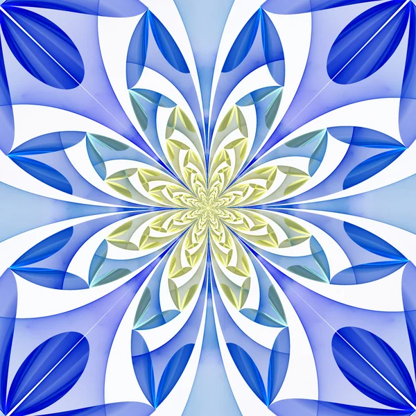 Piękny fraktal kwiat w kolorze niebieskim i beżowym tle liliowy. — Zdjęcie stockowe