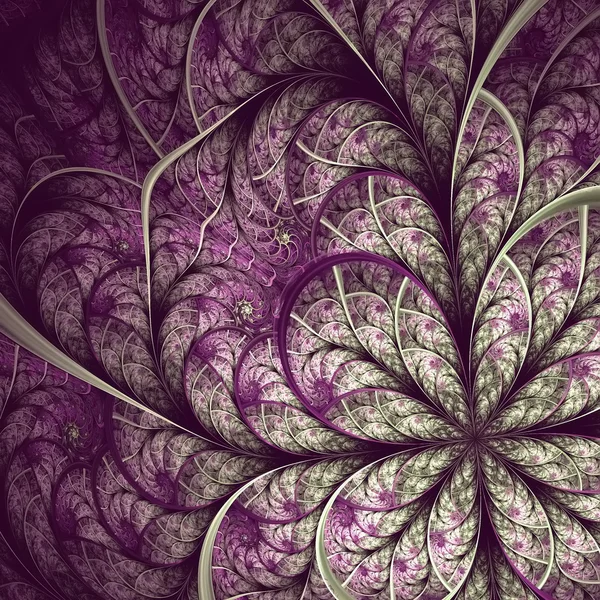 Beautiful fractal flower in vinous and gray. Computer generated — Stock Photo, Image