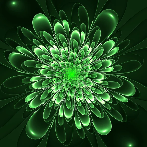 Beautiful lush green flower on green background. — Stock Photo, Image