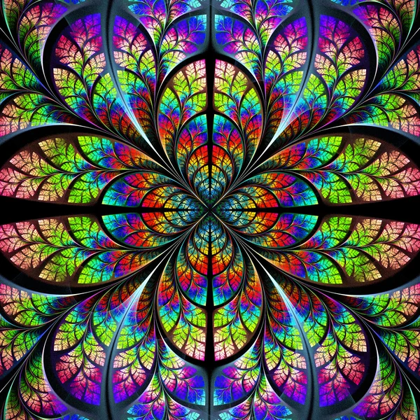 Multicolor fabulous fractal pattern. Collection - tree foliage. — Stock Photo, Image