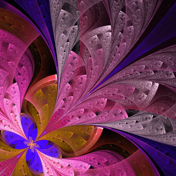 Beautiful fractal flower in blue and pink. — Stock Photo, Image