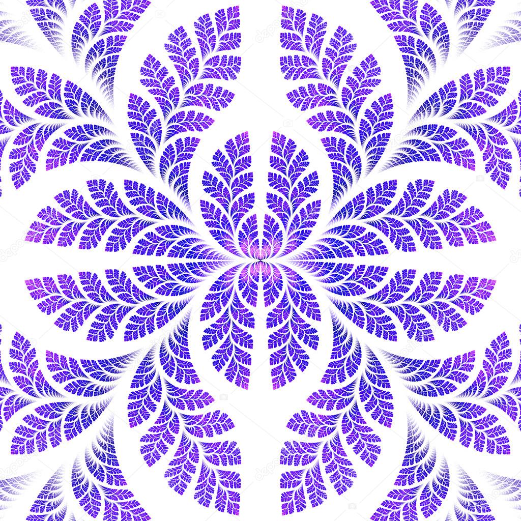 Fabulous symmetric pattern of the leaves in purple. Computer gen
