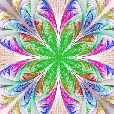 çok renkli muhteşem fraktal desen. collectiont - ağaç yapraklar.