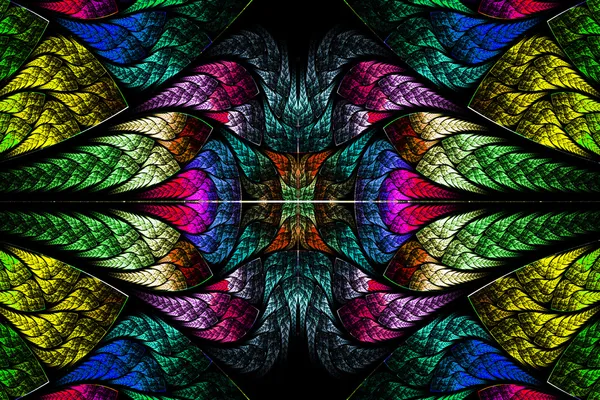 Patrón fractal fabuloso multicolor. Colecciónt - follaje del árbol . —  Fotos de Stock