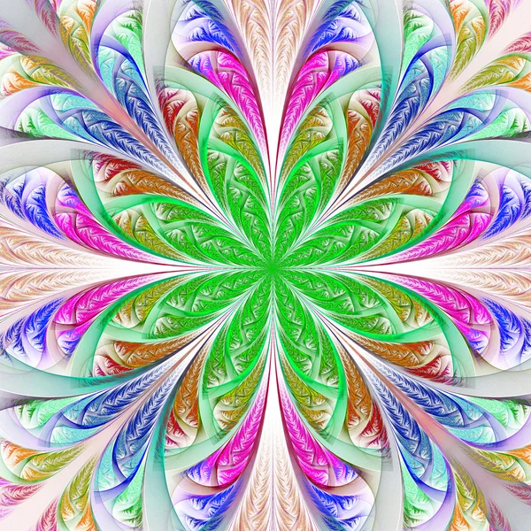 Multicolor fantastiska fraktala mönster. collectiont - träd lövverk. — Stockfoto