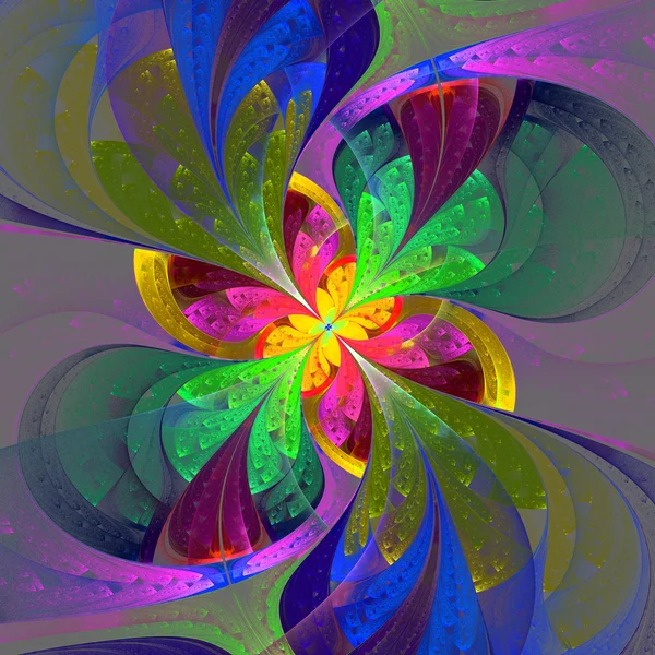 Patrón fractal fabuloso multicolor. Colecciónt - follaje del árbol . —  Fotos de Stock