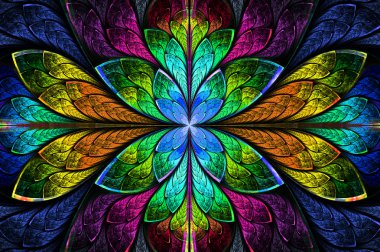 çok renkli güzel fractal desen. bilgisayar oluşturulan grafik