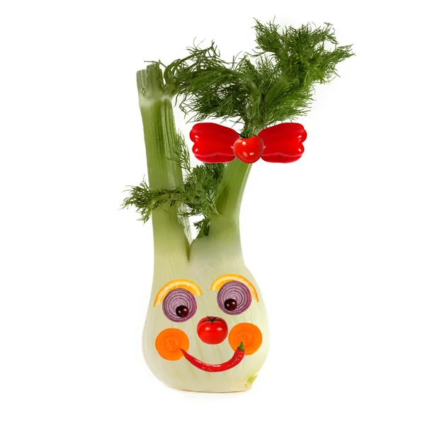 Healthy eating. Funny face made of vegetables and fruits — Stock Photo, Image