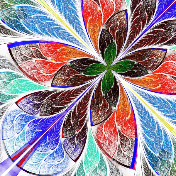 Hermosa flor fractal multicolor. Gráficos generados —  Fotos de Stock