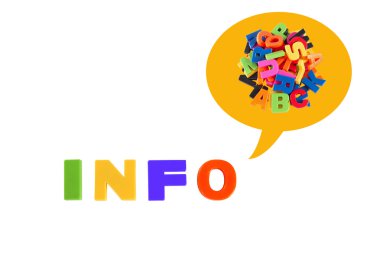 bilgi: çok renkli plastik kids harflerle yazılmış