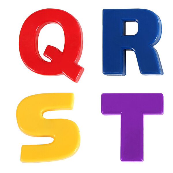 Reading written In Multicolored Plastic Kids Letters