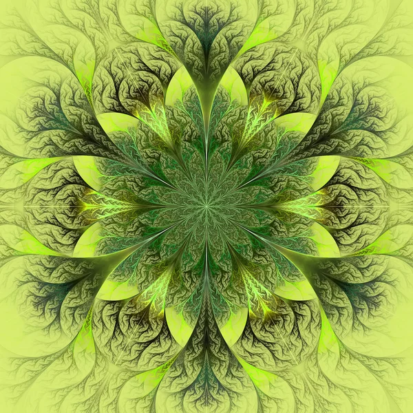 Beautiful fractal flower in brown, green and gray. Computer gene — Stock Photo, Image