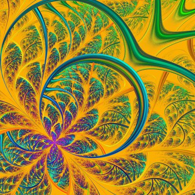 çok renkli muhteşem fraktal desen. collectiont - ağaç yapraklar.
