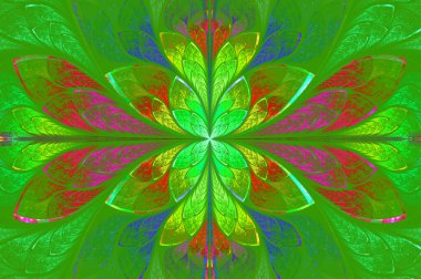 yeşil renkli desen çok renkli güzel fractal.