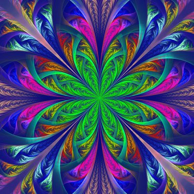 güzel fractal çok renkli çiçek. oluşturulan bilgisayar grafikleri
