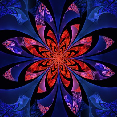 muhteşem simetrik çiçek deseni. oluşturulan bilgisayar grafikleri