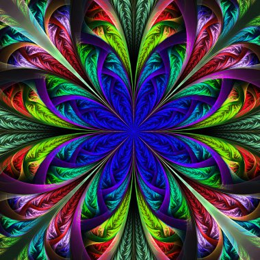 güzel fractal çok renkli çiçek. oluşturulan bilgisayar grafikleri