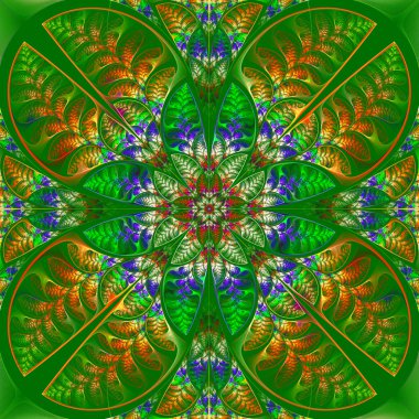 çok renkli simetrik desen yaprak.