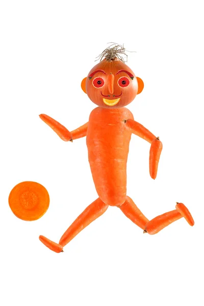 Running athlete, made from fruits and vegetables — Stock Photo, Image