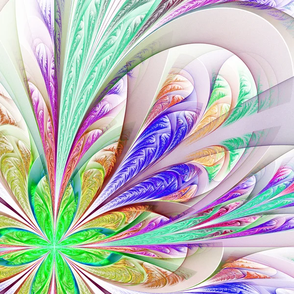 Diagonal symmetric multicolor fractal tracery. — Stock Photo, Image