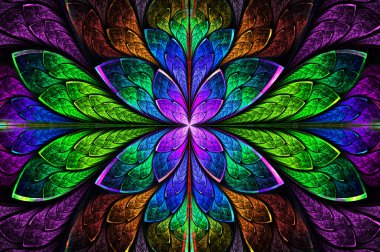 çok renkli güzel fractal desen. bilgisayar oluşturulan grafik