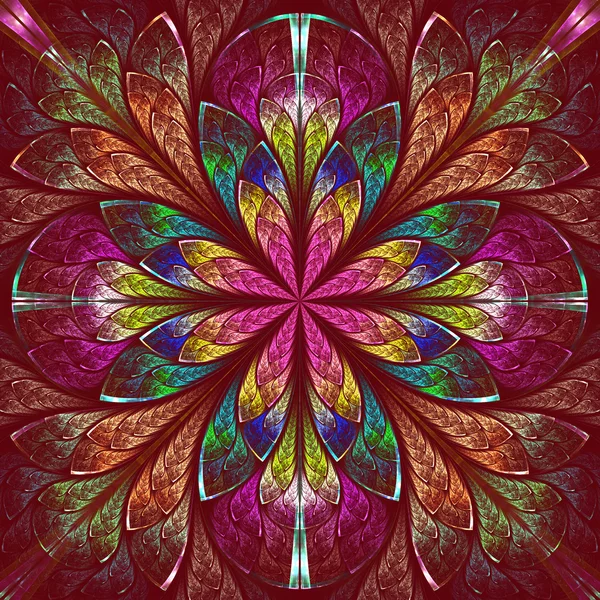 çok renkli güzel fractal vitray pencere stili. comp
