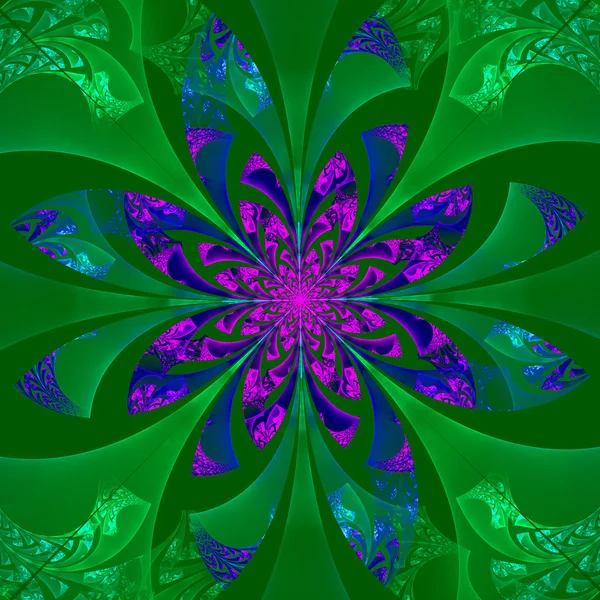 Fantastische symmetrische bloemenpatroon. computer gegenereerde graphics — Stockfoto