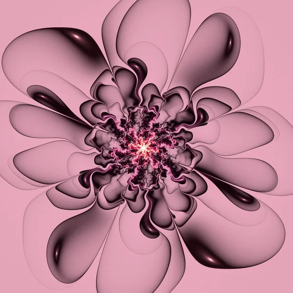 Beautiful contour flower on pink background. Computer generated — Stock Photo, Image